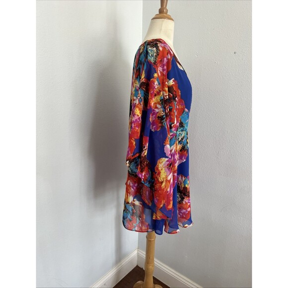 Sara‎ Michelle Blouse Womens 3X Floral Flutter Sleeves Whimsical Romantic Fairy - Picture 15 of 16